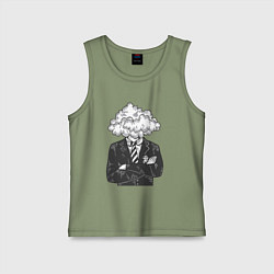 Майка детская хлопок Босс туча, цвет: авокадо