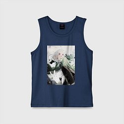 Майка детская хлопок Реинкарнация безработного Сильфиетта арт, цвет: тёмно-синий