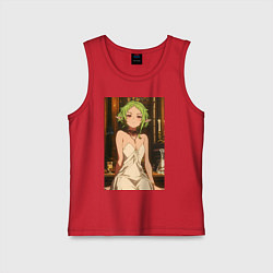 Майка детская хлопок Реинкарнация безработного Сильфиетта вечернее плат, цвет: красный