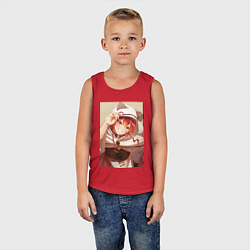Майка детская хлопок Реинкарнация безработного Эрис Бореас Грейрат кошк, цвет: красный — фото 2