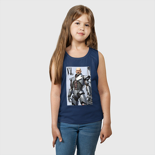 Детская майка Vladimir Lenin - cyberpunk fantasy / Тёмно-синий – фото 3