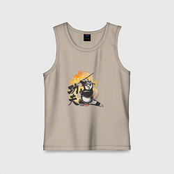 Майка детская хлопок Кунгфу панда По воин дракона, цвет: миндальный