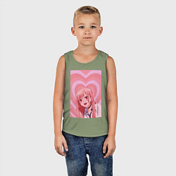 Майка детская хлопок Марин Китагава: Сердца, цвет: авокадо — фото 2
