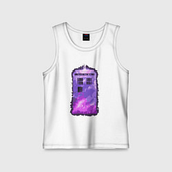 Майка детская хлопок Violet tardis, цвет: белый