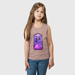 Майка детская хлопок Violet tardis, цвет: пыльно-розовый — фото 2