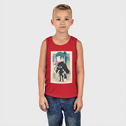 Майка детская хлопок Магическая битва Маки Дзэнин маг, цвет: красный — фото 2