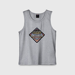 Майка детская хлопок Амстердам - Нидерланды, цвет: меланж