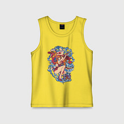 Майка детская хлопок Оne piece виви и нами vivi and nami, цвет: желтый