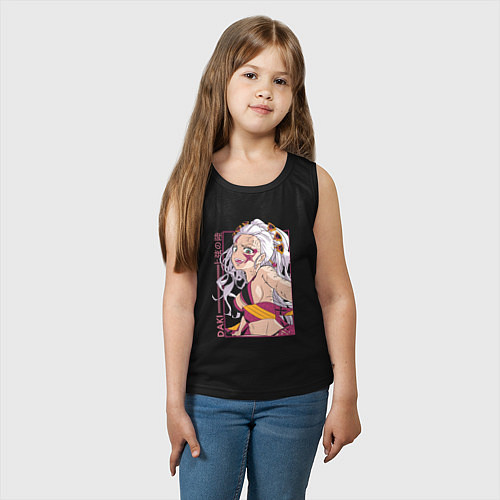 Детская майка Клинок рассекающий демонов Даки 6 высшая луна / Черный – фото 3