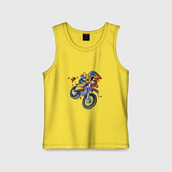 Майка детская хлопок Веселое эндуро по лесам, цвет: желтый