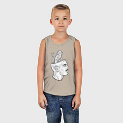 Майка детская хлопок Мартышка в голове, цвет: миндальный — фото 2