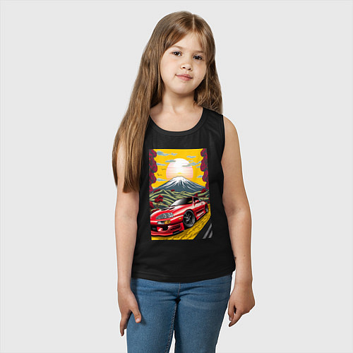 Детская майка Toyota Supra jdm автомобиль / Черный – фото 3