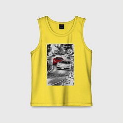 Майка детская хлопок Lamborghini initial d, цвет: желтый