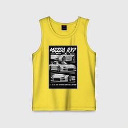 Майка детская хлопок Mazda rx-7 JDM авто, цвет: желтый