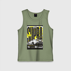 Майка детская хлопок Toyota Supra авто, цвет: авокадо