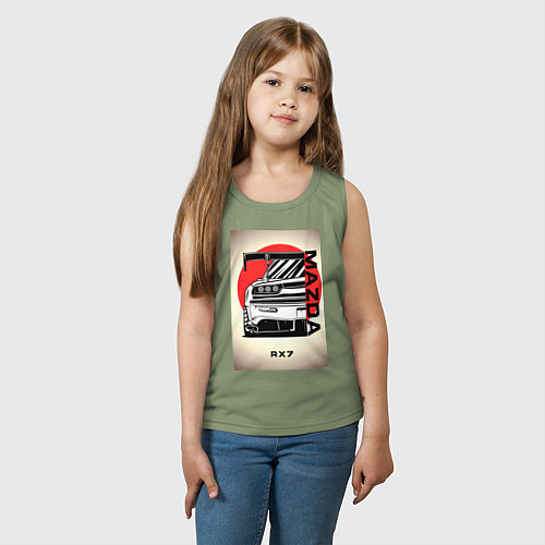 Детская майка Mazda rx-7 автомобиль гоночный jdm / Авокадо – фото 3
