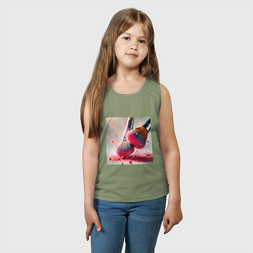 Детская майка Розовый макияжный вихрь / Авокадо – фото 3