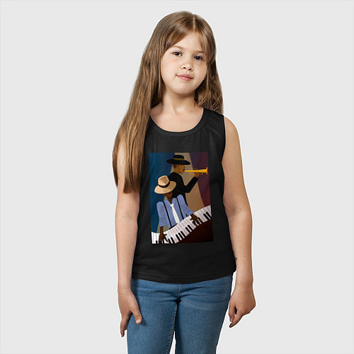 Детская майка Музыкант джаз / Черный – фото 3