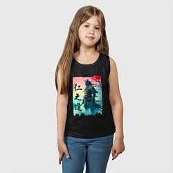 Майка детская хлопок Japanese samurai - ghost of Tsushima sketch, цвет: черный — фото 2