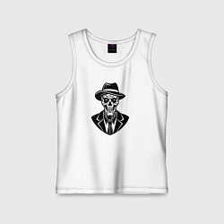 Майка детская хлопок Гуль в шляпе и костюме, цвет: белый