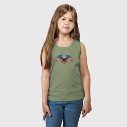 Майка детская хлопок Американский орёл, цвет: авокадо — фото 2