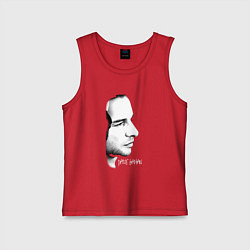 Майка детская хлопок Dave Gahan from depeche mode face, цвет: красный
