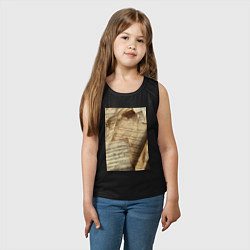 Майка детская хлопок Листы с нотами, цвет: черный — фото 2