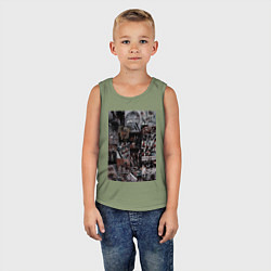 Майка детская хлопок Художник коллаж, цвет: авокадо — фото 2