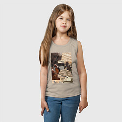 Майка детская хлопок Музыка эстетика, цвет: миндальный — фото 2