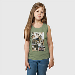 Майка детская хлопок Художник эстетика, цвет: авокадо — фото 2