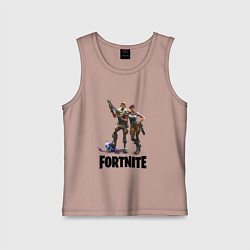 Майка детская хлопок Fortnite PVE, цвет: пыльно-розовый