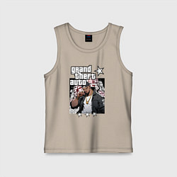 Майка детская хлопок Темнокожий бандит из GTA 6, цвет: миндальный