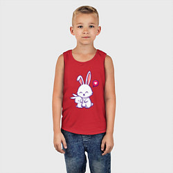 Майка детская хлопок Милые зайчишки, цвет: красный — фото 2