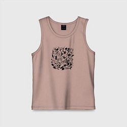 Майка детская хлопок Абстрактные природные узоры, цвет: пыльно-розовый