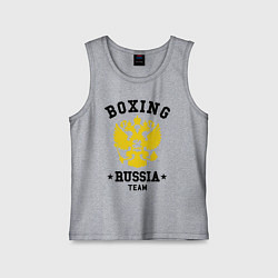 Майка детская хлопок Boxing Russia Team, цвет: меланж