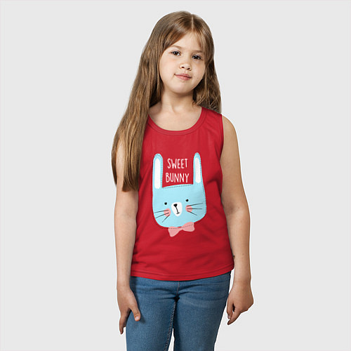 Детская майка Sweet bunny / Красный – фото 3