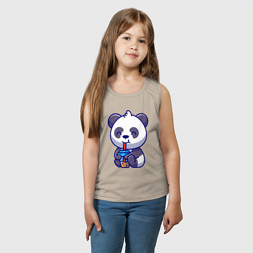 Детская майка Панда и напиток / Миндальный – фото 3