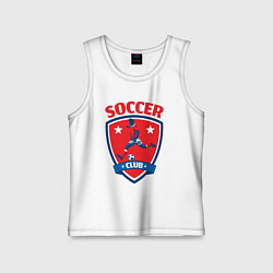 Майка детская хлопок Sport soccer club, цвет: белый