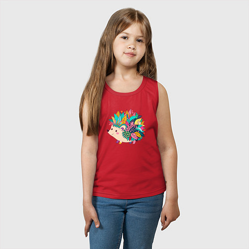 Детская майка Декоративный ежик / Красный – фото 3