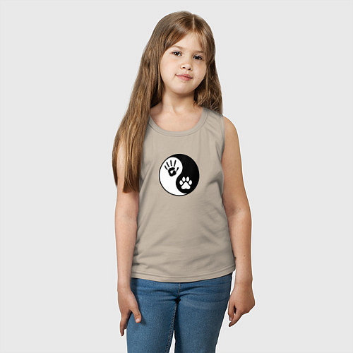 Детская майка Инь ян символ квадробика / Миндальный – фото 3
