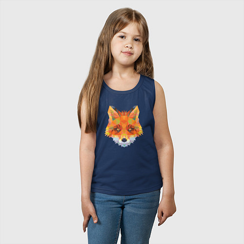 Детская майка Лисичка лоу поли / Тёмно-синий – фото 3