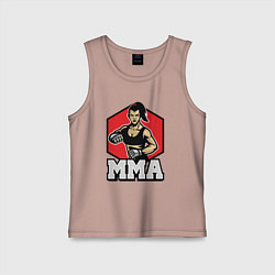 Майка детская хлопок MMA girl, цвет: пыльно-розовый