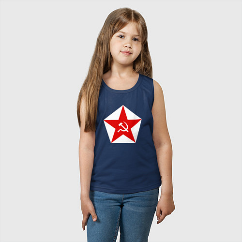 Детская майка Пятиконечная звезда СССР / Тёмно-синий – фото 3
