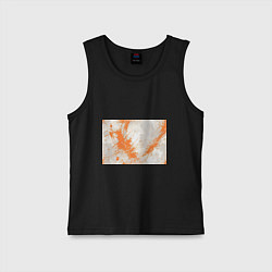 Майка детская хлопок Оранжевая краска на белом, цвет: черный