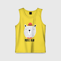 Майка детская хлопок Идеальный медведь, цвет: желтый