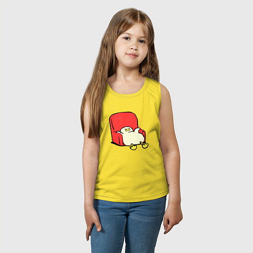 Детская майка Толстая утка в кресле / Желтый – фото 3
