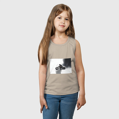 Детская майка Крутой байкер скетч / Миндальный – фото 3