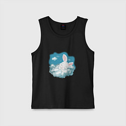 Майка детская хлопок Зайчик спит на облаках, цвет: черный