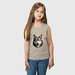 Майка детская хлопок Серьёзный волчара, цвет: миндальный — фото 2