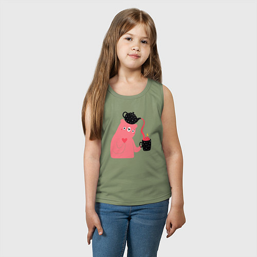 Детская майка Мишкин чай / Авокадо – фото 3